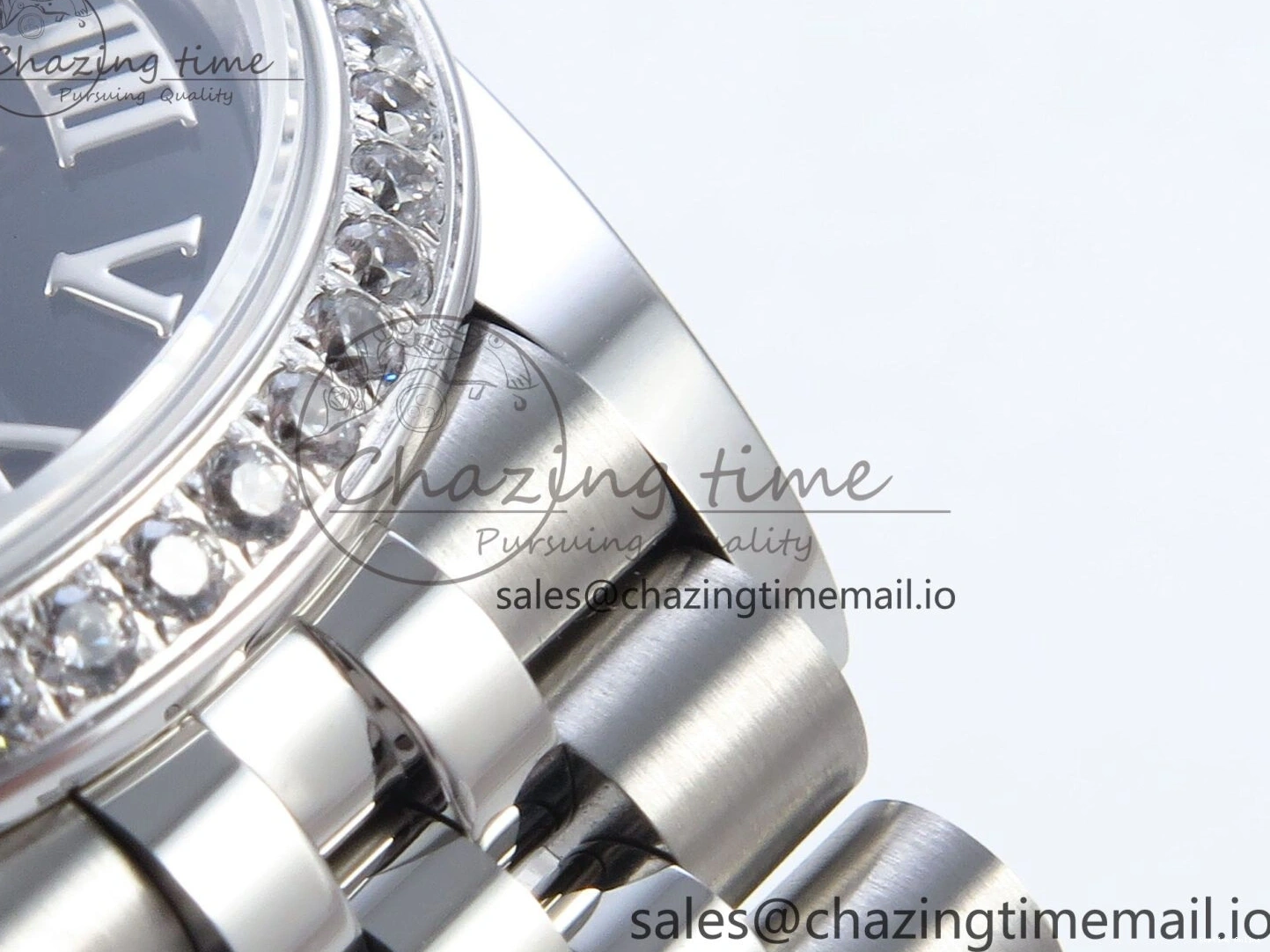 0510 DateJust 31 278384RBR ARF 1:1 Best Edition 904L Steel Black Roman Dial Diamonds Bezel on SS Jubilee Bracelet ETA SmoothTexture 449